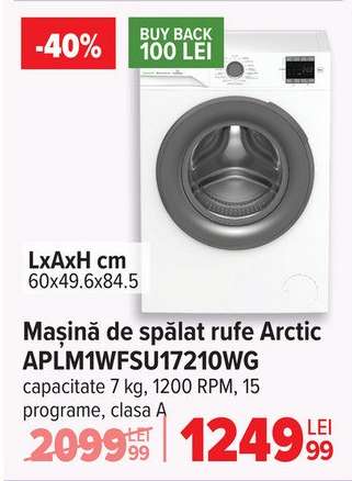Mașină de spălat rufe Arctic APLM1WFSU17210WG
