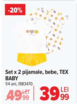 Set x 2 pijamale, bebe, TEX BABY