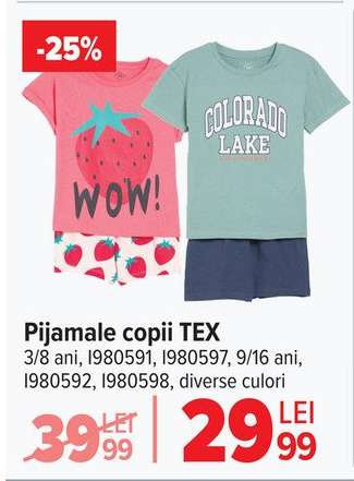 Pijamale copii TEX