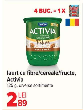 Iaurt cu fibre/cereale/fructe, Activia