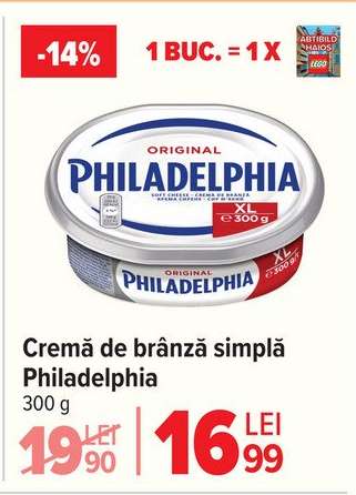 Cremă de brânză simplă Philadelphia