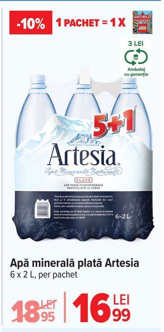 Apă minerală plată Artesia