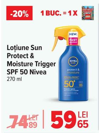 Loțiune Sun Protect & Moisture Trigger SPF 50 Nivea