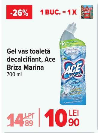 Gel vas toaletă decalcifiant, Ace Briza Marina