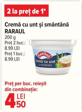 Cremă cu unt și smântână RARAUL
