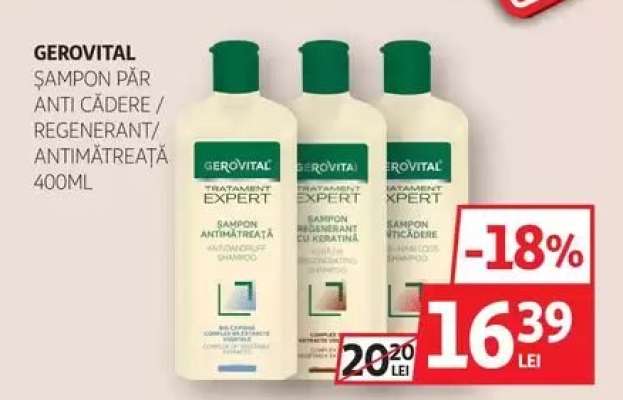 GEROVITAL Șampon Păr Anti Cădere / Regenerant / Antimătreață 400ml