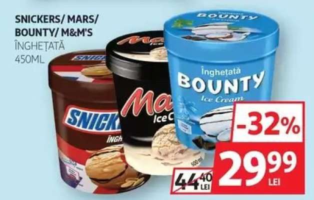 Snickers/Mars/Bounty/M&M's Înghețată