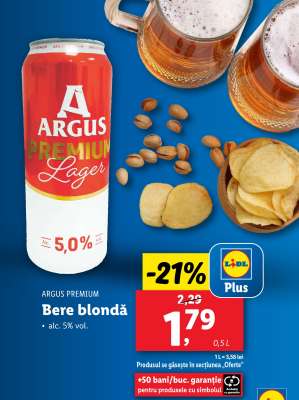 ARGUS PREMIUM Bere blondă