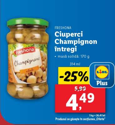 Freshona Ciuperci Champignon întregi