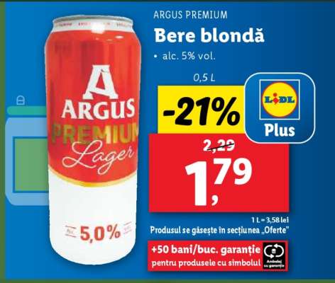 ARGUS PREMIUM Bere blondă