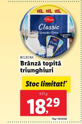 MILBONA Brânză topită triunghiuri
