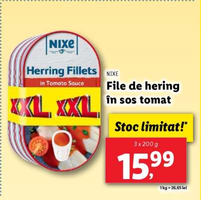 File de hering în sos tomat