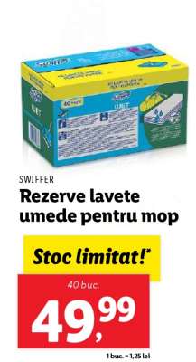 SWIFFER Rezerve lavete umede pentru mop