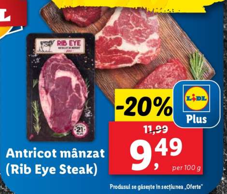 Antricot mânzat (Rib Eye Steak)