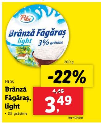PILOS Brânză Făgăraș light