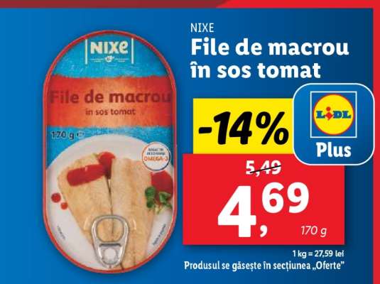 NIXE File de macrou în sos tomat