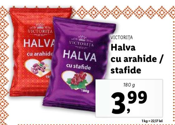 Halva cu arahide / stafide