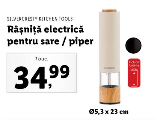 Râșniță electrică pentru sare/piper