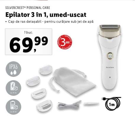 Epilator 3 în 1, umed-uscat