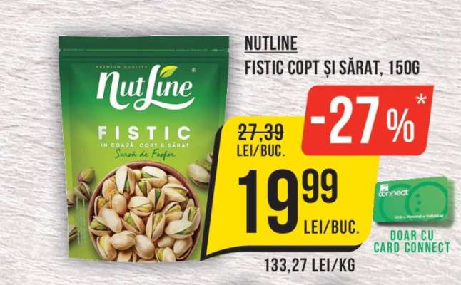 NUTLINE FISTIC COPT ȘI SĂRAT, 150G
