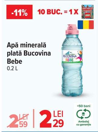 Apă minerală plată Bucovina Bebe