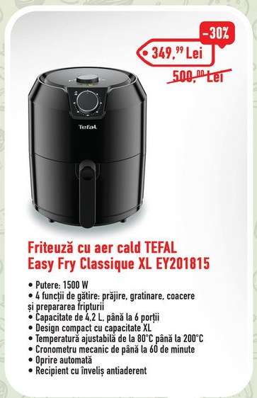 Friteuză cu aer cald TEFAL Easy Fry Classique XL EY201815